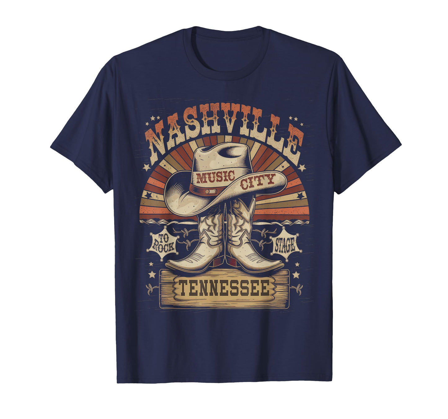 Nashville Music City Tshirt Women Men Tennessee Rock Country T-Shirt