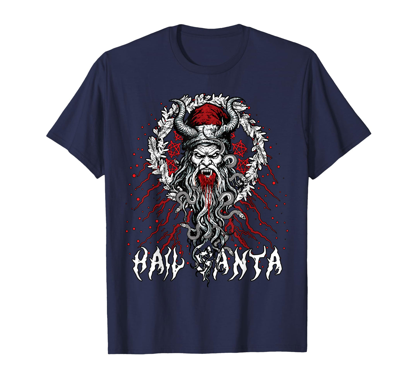 Hail Santa Wiccan Pagan Solstice Gothic Anti Christmas T-Shirt
