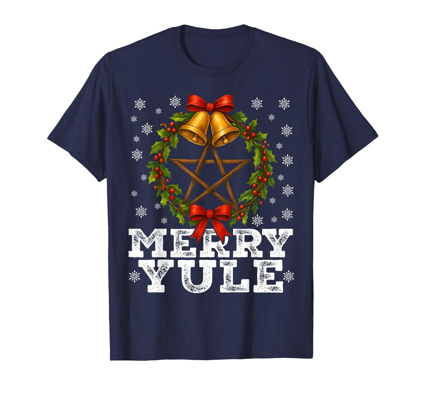 Merry Yule Wreath Winter Solstice Merry Christmas Women Men T-Shirt