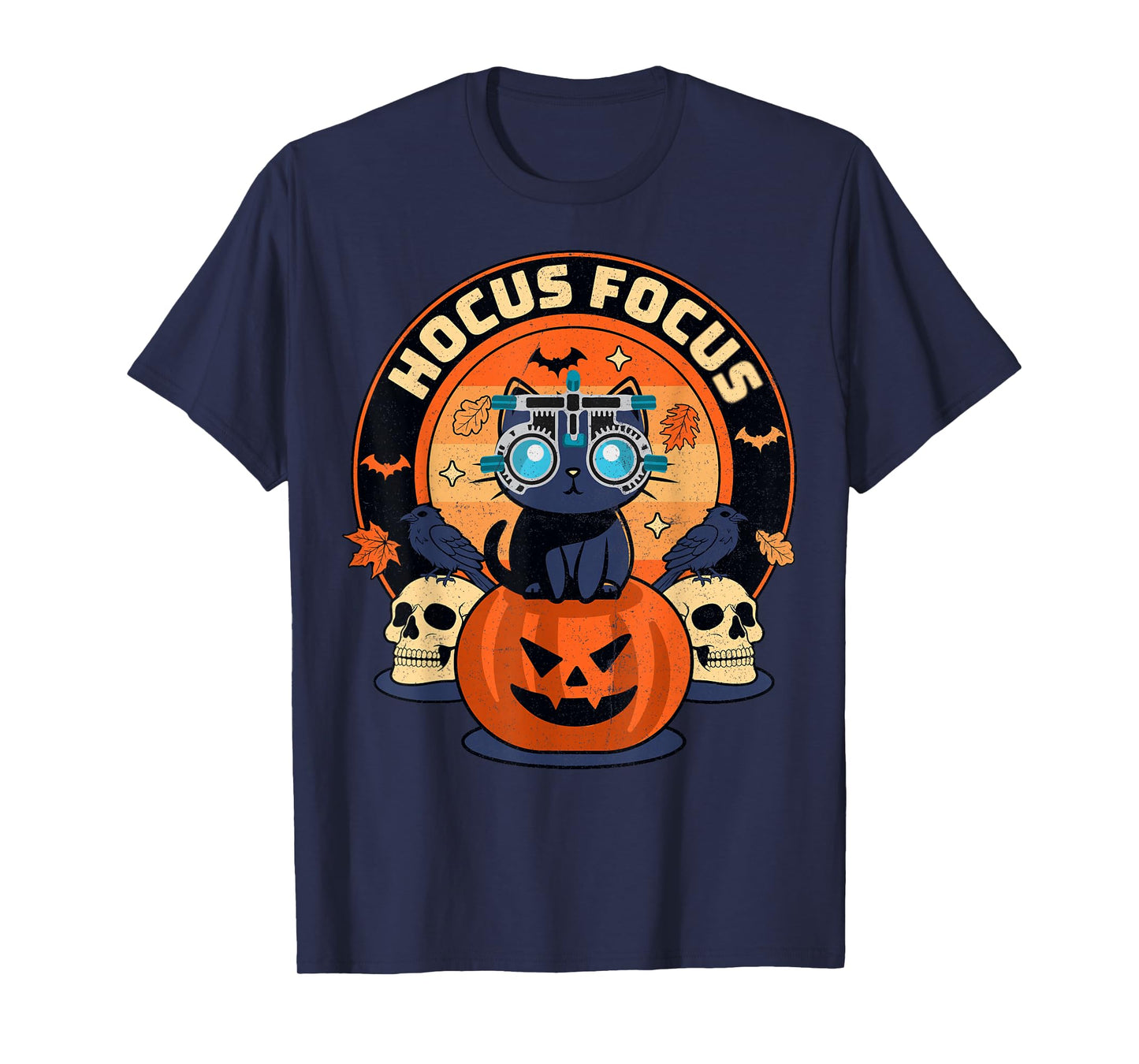 Hocus Focus Optometry Halloween Optometrist Eye Doctor Cat T-Shirt
