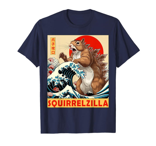 Squirrel Japanese Art Funny Squirrel Gifts For Men Women Kid T-Shirt
