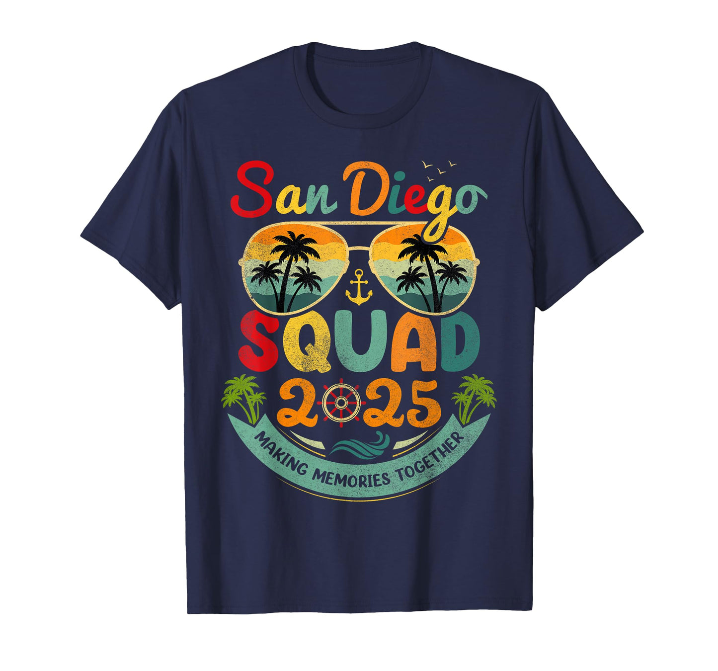San Diego Squad 2025 Beach Vacation Vintage San Diego Group T-Shirt