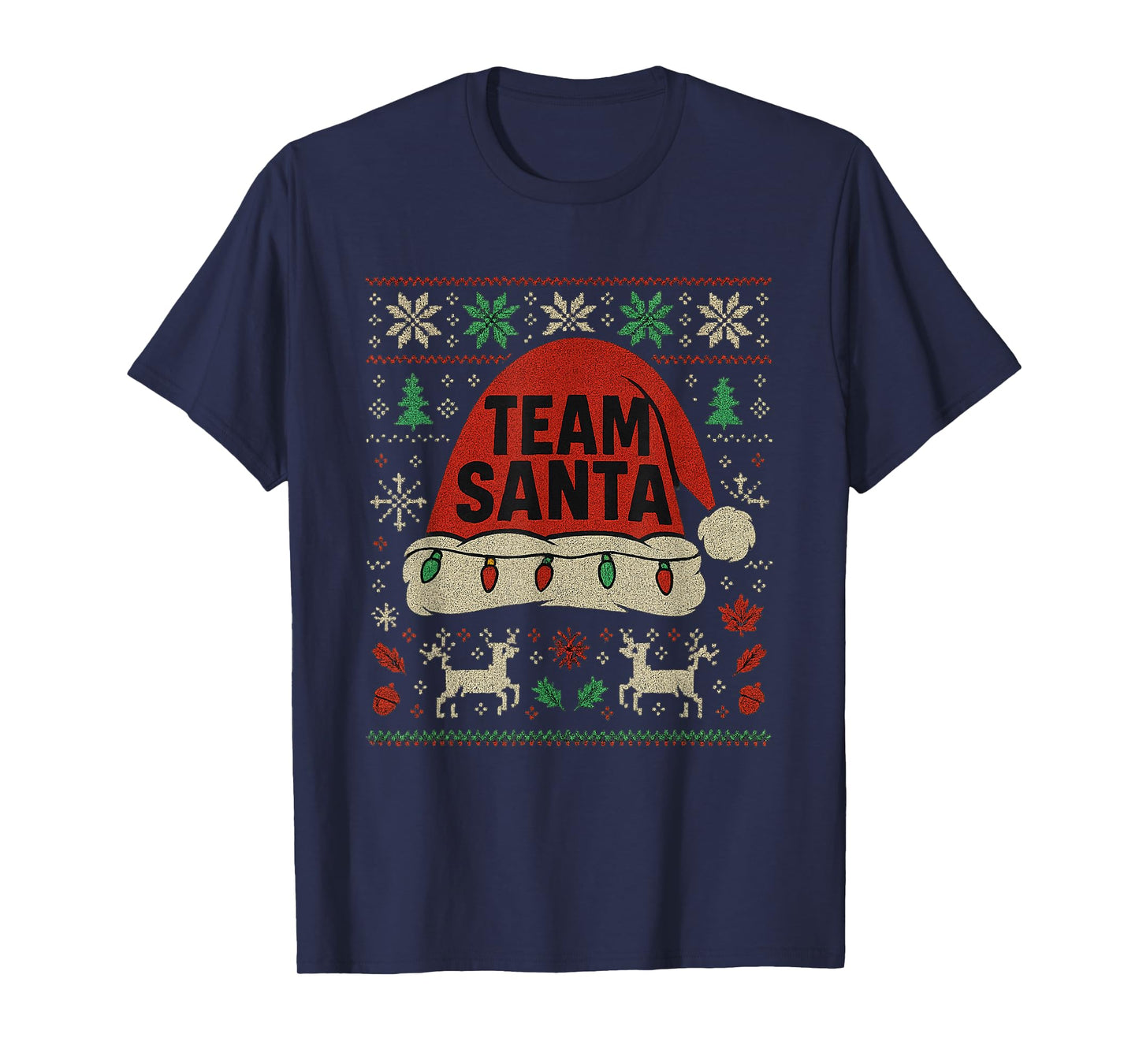 Team Santa Hat Christmas Squad Family Group Matching Pajamas T-Shirt