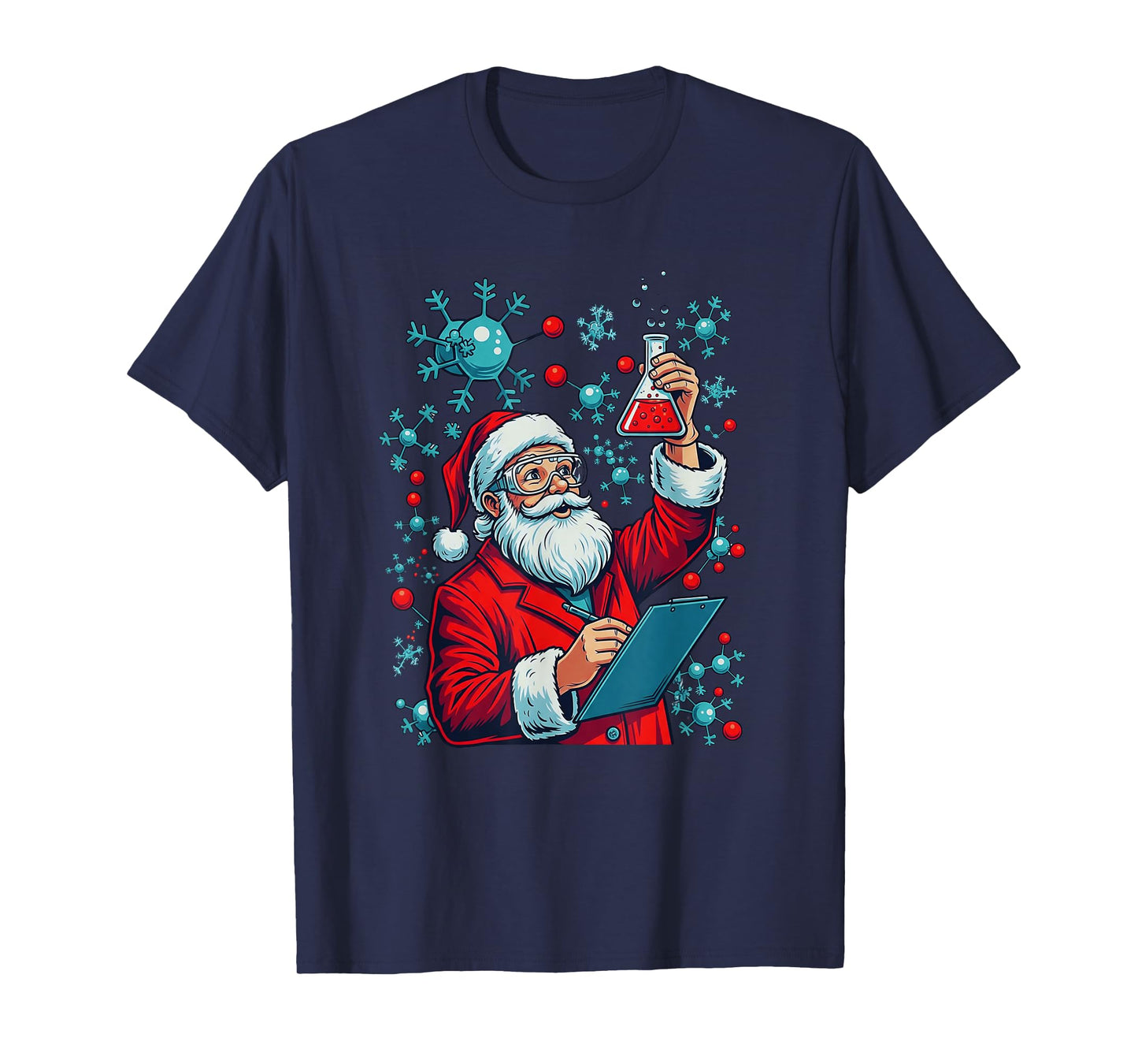 Science Christmas Funny Santa Chemist Scientist Geeky Claus T-Shirt