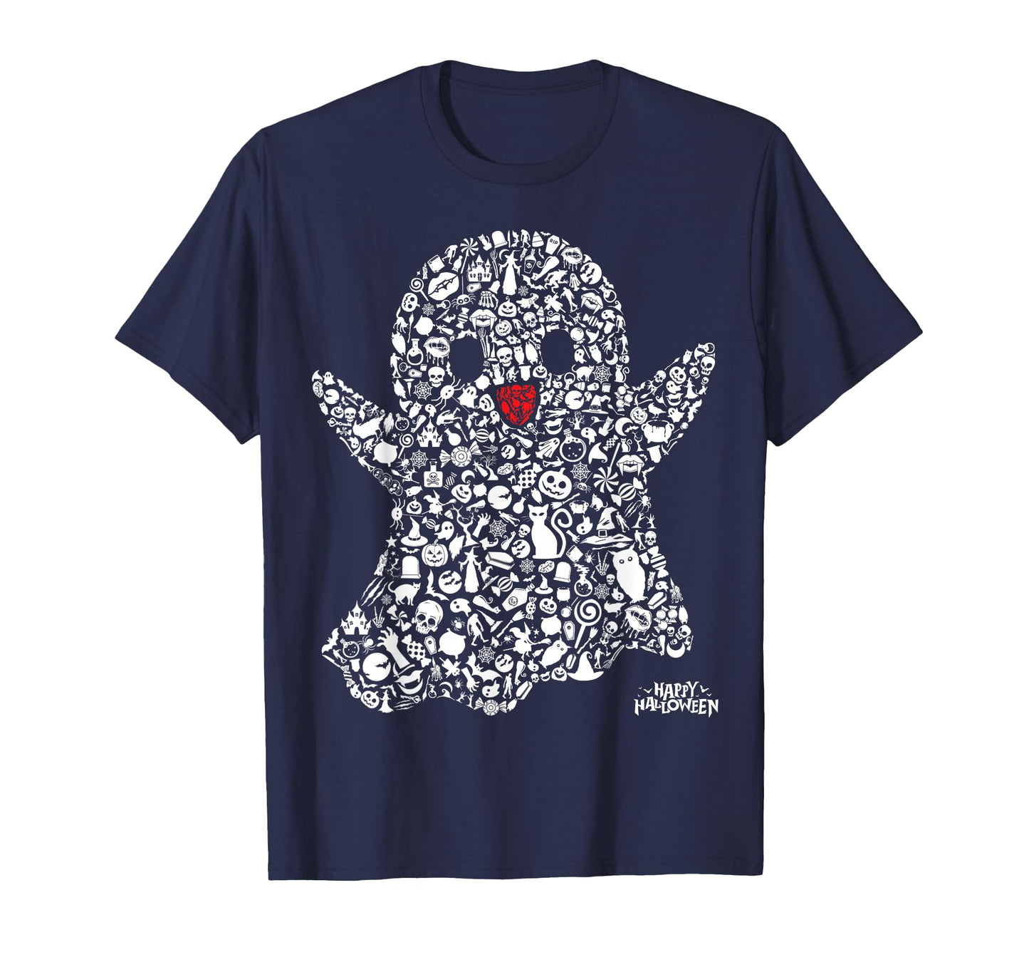 Funny Cute Boo Ghost Retro Halloween Costume Men Women T-Shirt