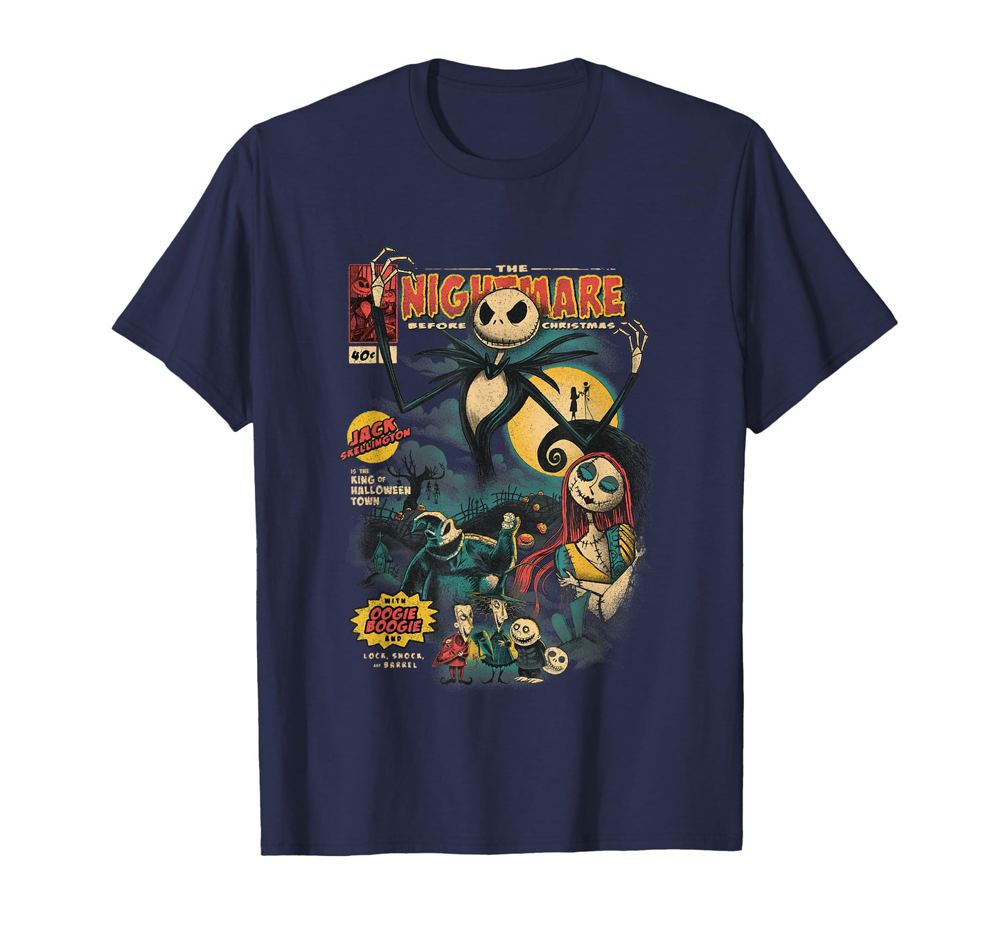 Disney The Nightmare Before Christmas Comic Cover Retro Logo T-Shirt