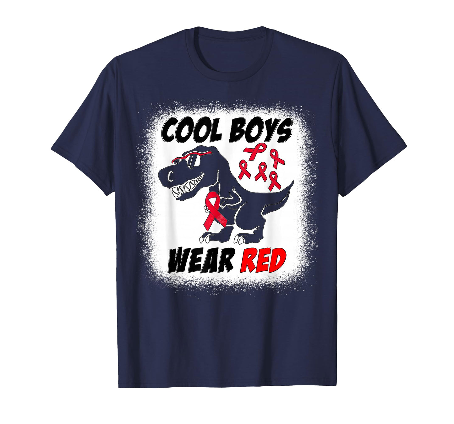 Cool Boys Wear Red For Red Ribbon Week T-Rex Dino Boys Kids T-Shirt