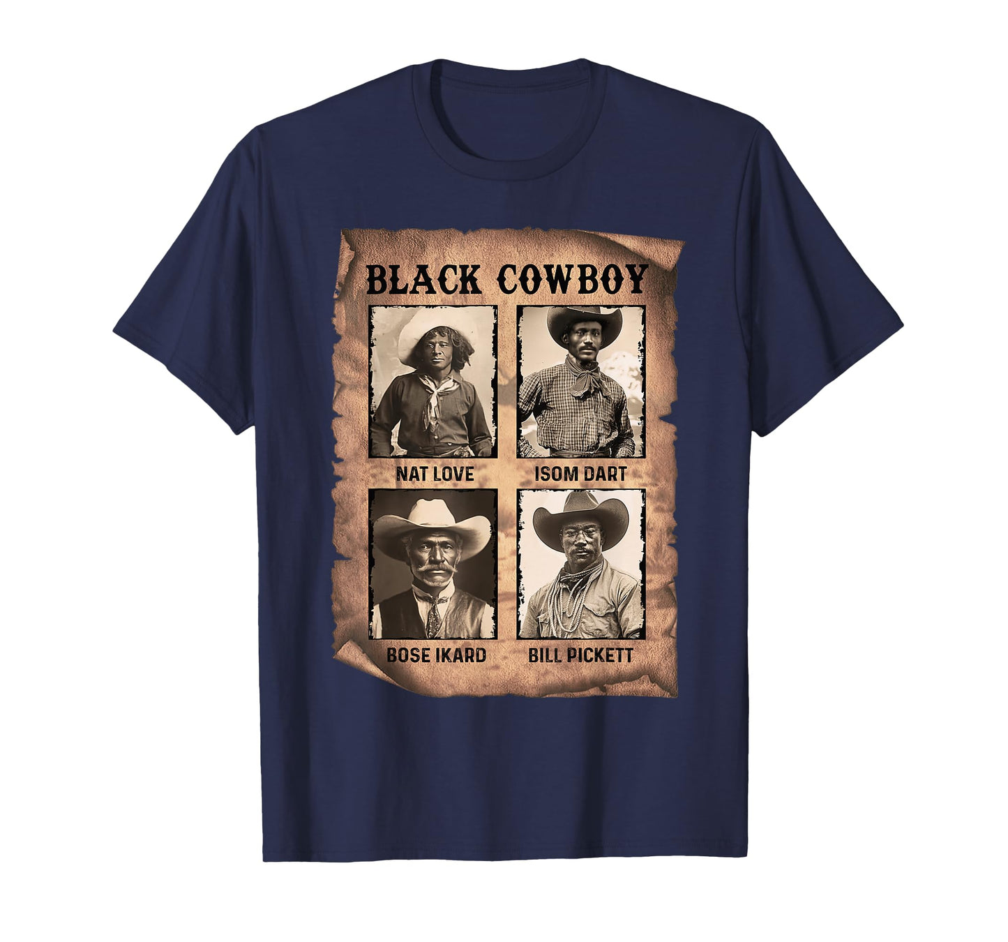 Black Cowboy Western Rodeo Melanin Black History Texas Men T-Shirt