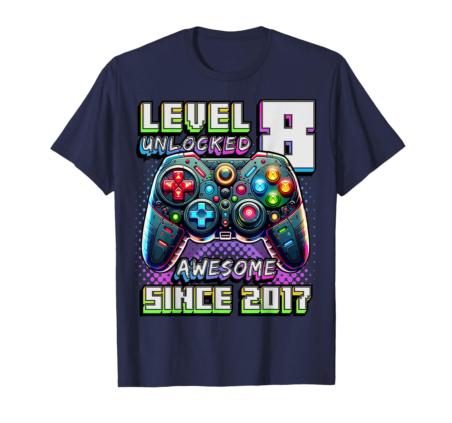 8th Birthday Boy Level 8 Gamer 8 Year Video Game Party T-Shirt
