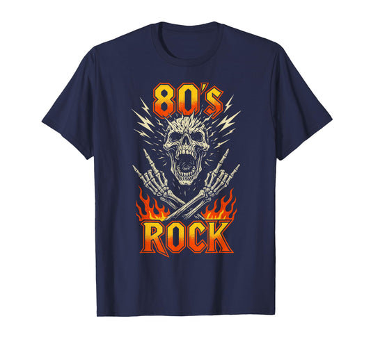 80s Rock Vintage Skull Retro Music Band Gift T-Shirt