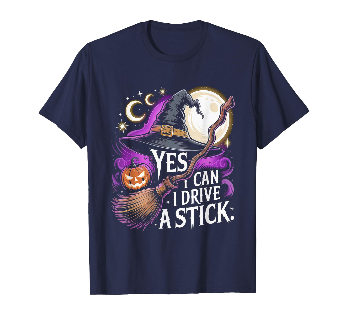 Funny Witch Broomstick Halloween Quote Graphic Design T-Shirt