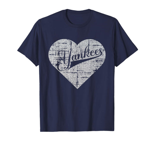 Vintage Heart Yankees I Love Yankees First Name Personalized T-Shirt