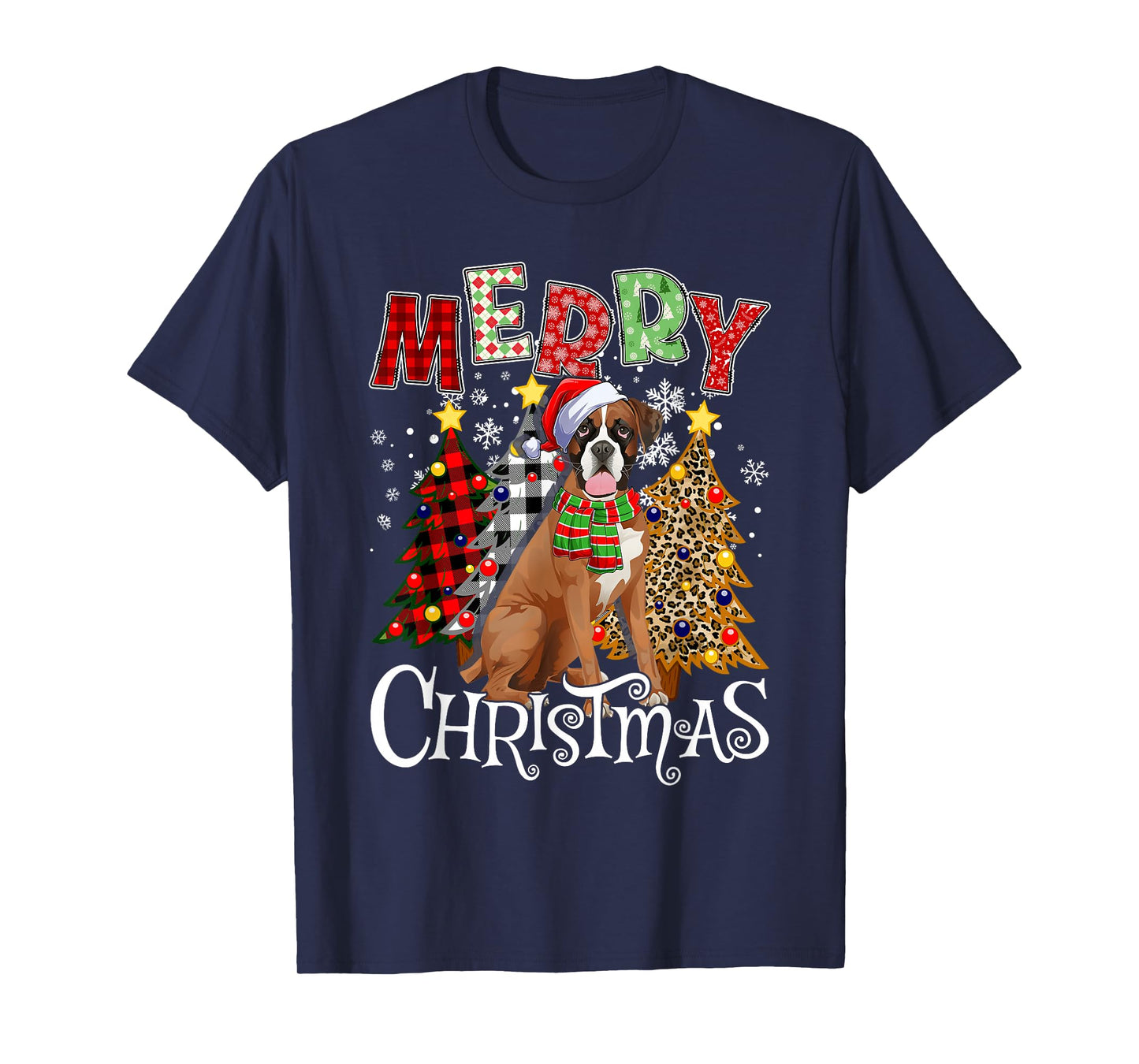 Funny Christmas Santa Hat Lights Pajama Dog Lover Men Women T-Shirt