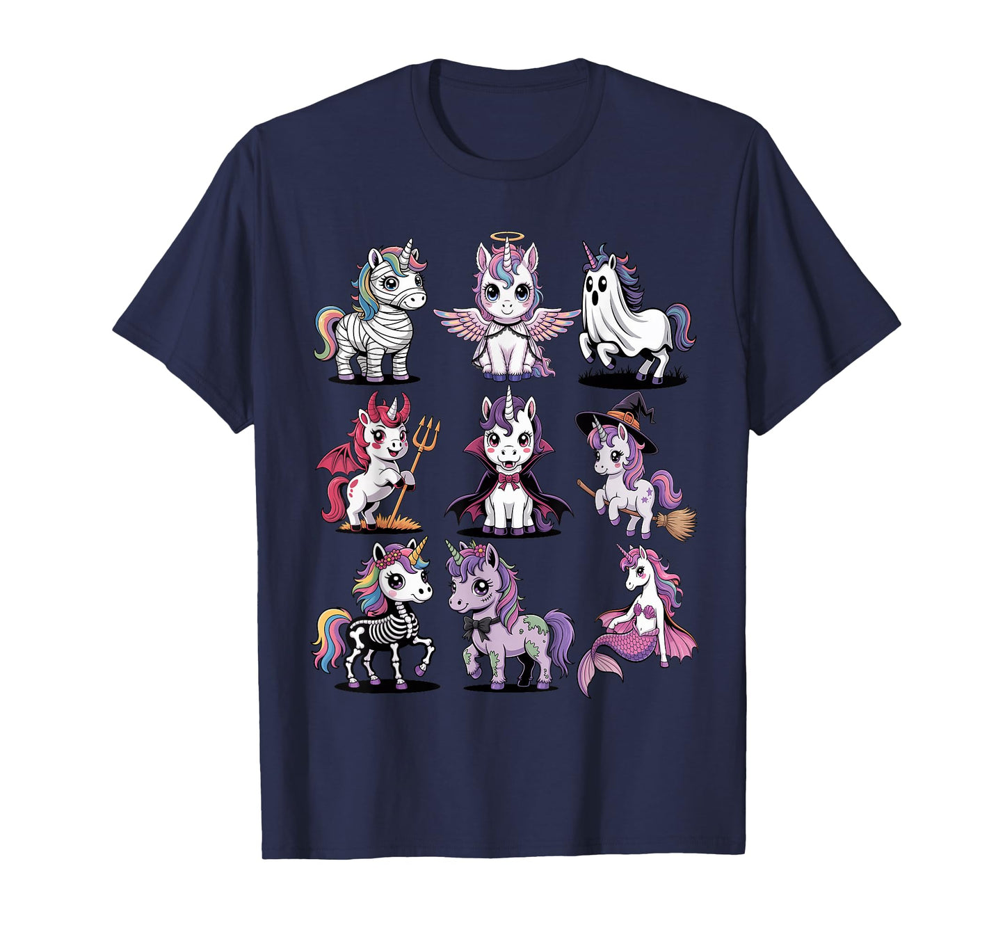 Halloween Unicorn T-Shirt - Cute Spooky Unicorns Costume T-Shirt
