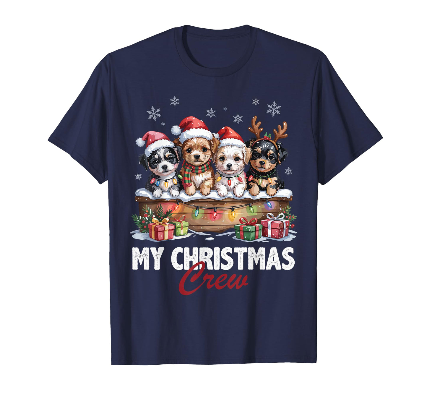 Yorkipoo Christmas Crew Funny Dog Lovers Holiday Pajama T-Shirt