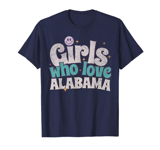 Girls Who Love Alabama, Women's Cute Alabama T-Shirt