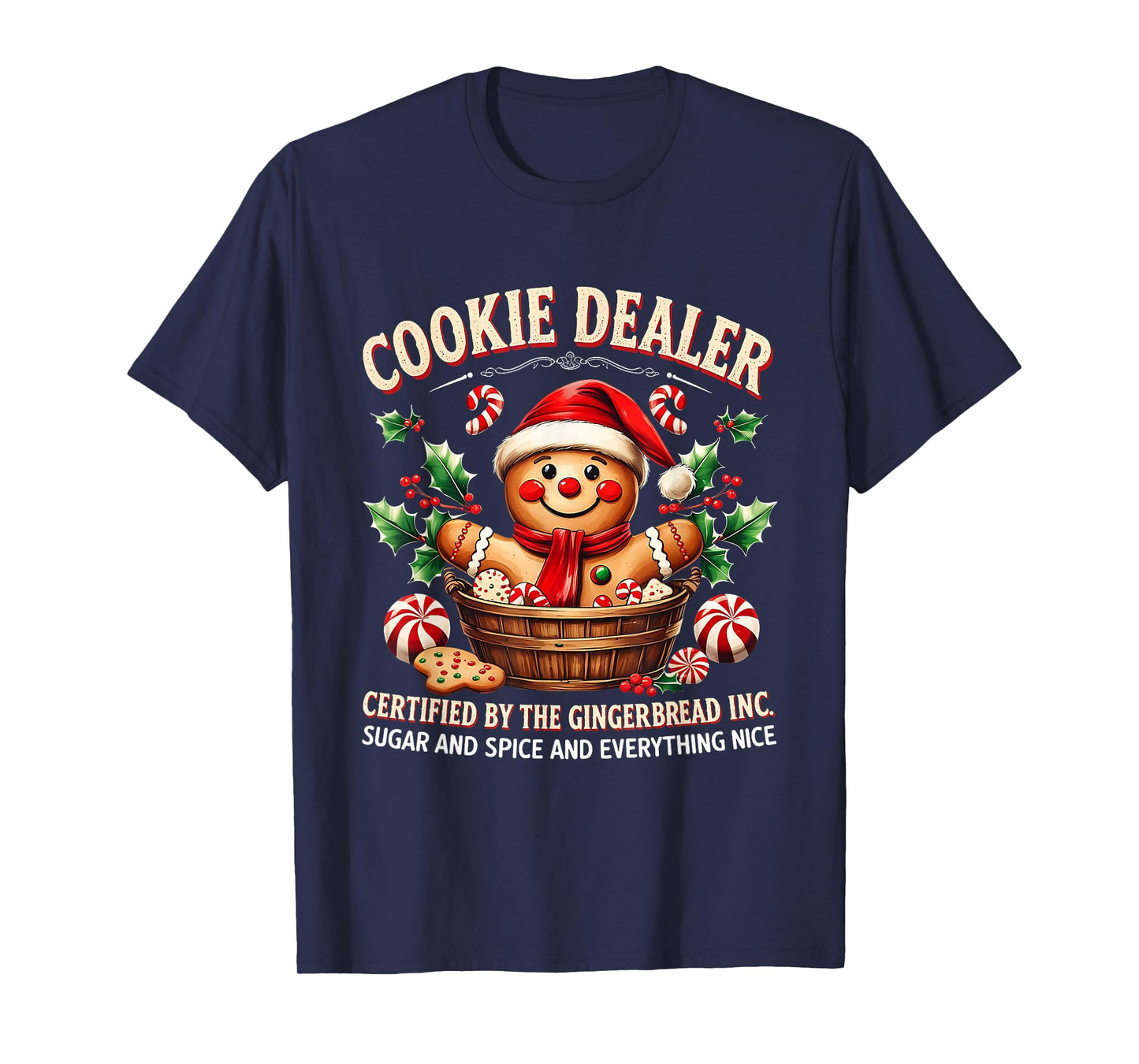 Vintage Gingerbread Bakery Christmas Cookie Dealer Holiday T-Shirt
