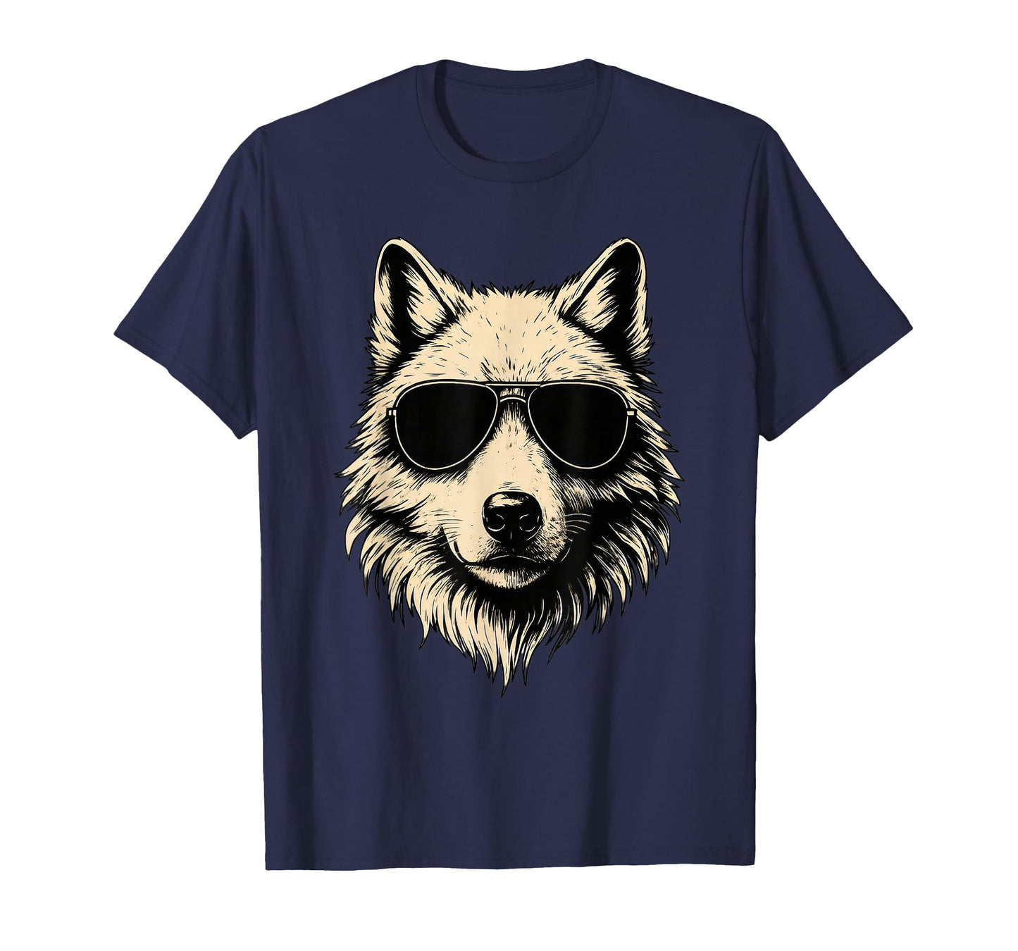Funny Wolf Wearing Sunglasses Graphic Forest Wildlife T-Shirt