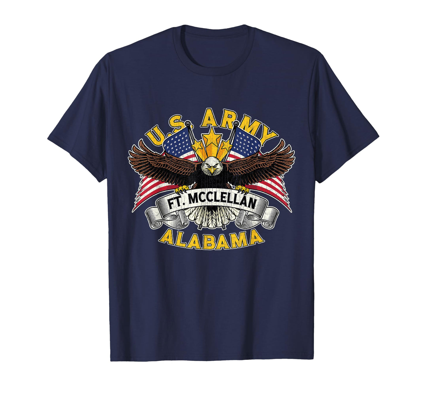 Fort McClellan Alabama AL Vintage Military Base Veterans Day T-Shirt