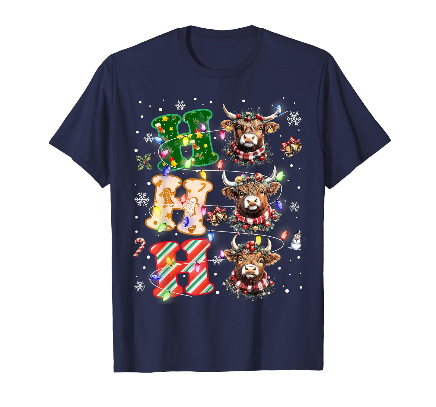 Ho Ho Ho Christmas Holiday Outfits Mooey Little Cow Xmas T-Shirt
