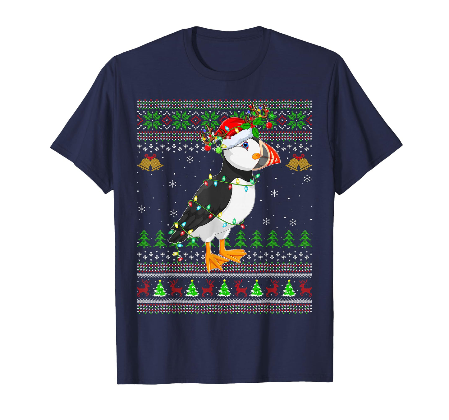 Puffin Bird Ugly Christmas Sweaters Holiday Santa Cute Xmas T-Shirt