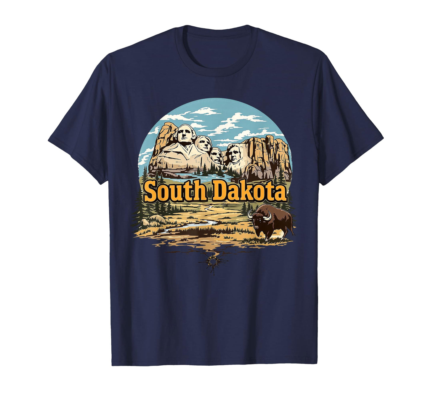Vintage South Dakota Landscape Mount Rushmore T-Shirt