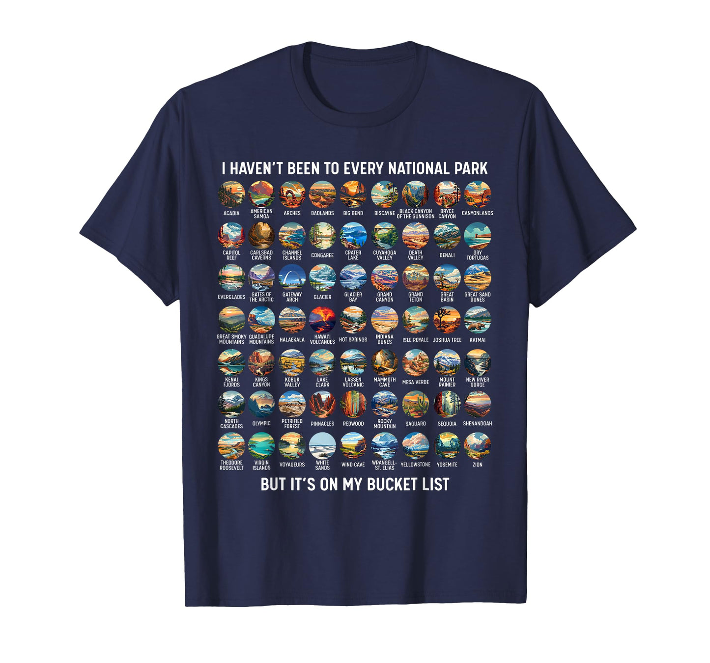 All US National Park Checklist Bucket List Of National Parks T-Shirt
