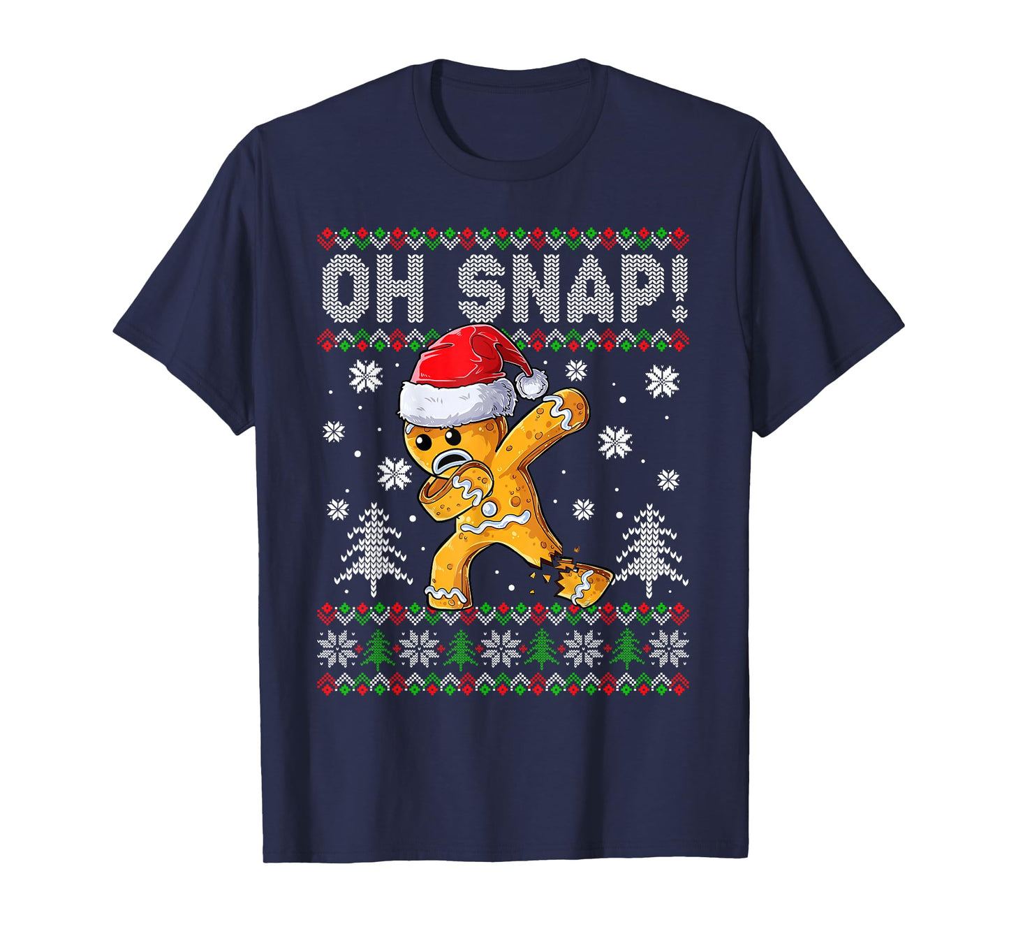 Oh Snap Dabbing Gingerbread Man Nurse Christmas Holiday Ugly T-Shirt