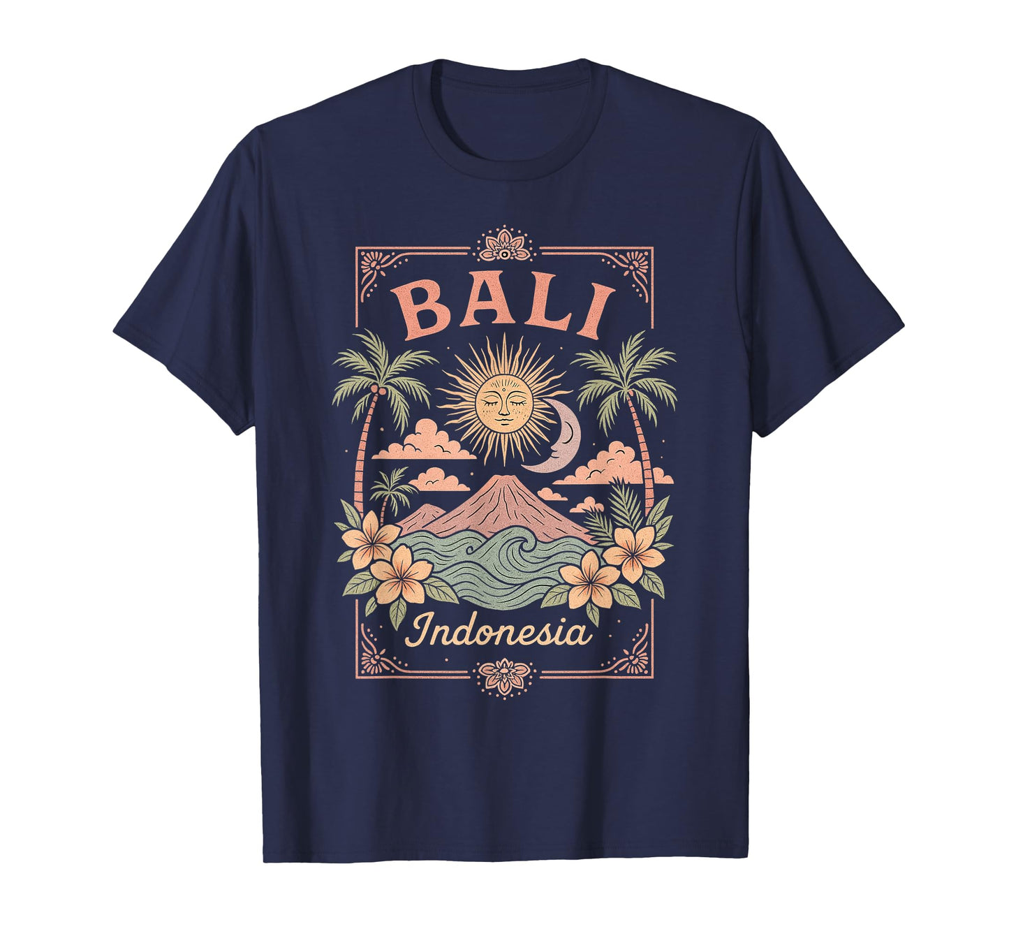 Bali Indonesia Vintage Art Tropical Boho Bali Women T-Shirt