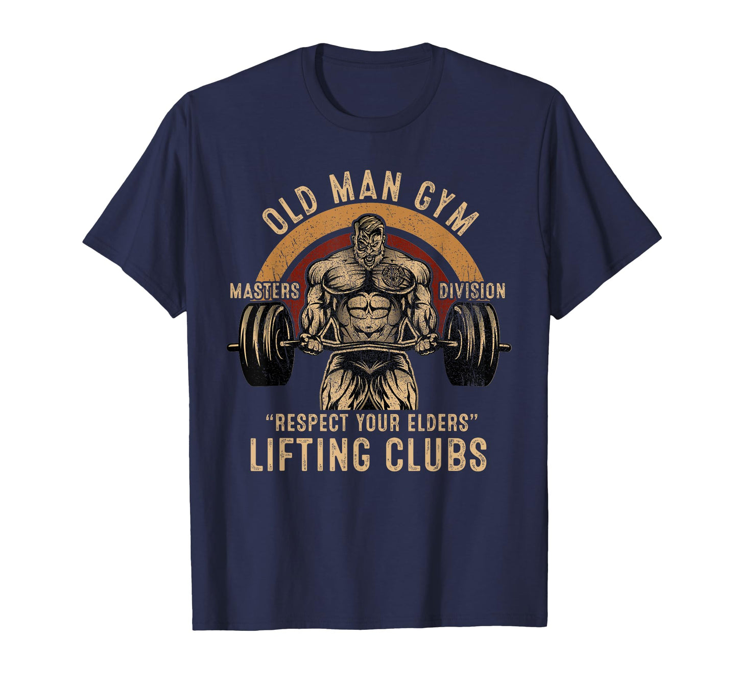 Old Man Gym Respect Your Elders Lifting Clubs Weightlifting T-Shirt