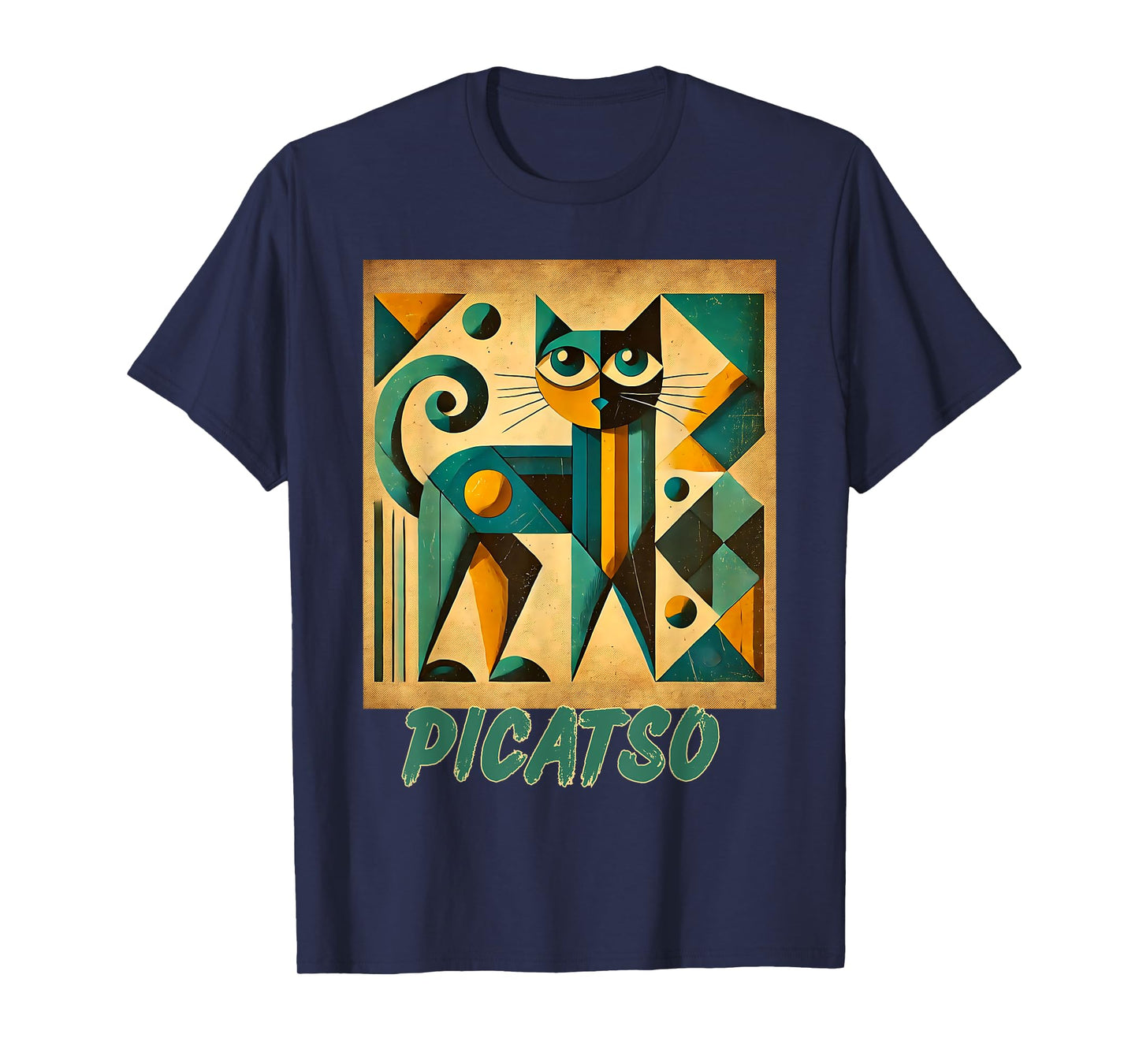 Picatso Cat – Vintage Cubist Art-Inspired Design T-Shirt