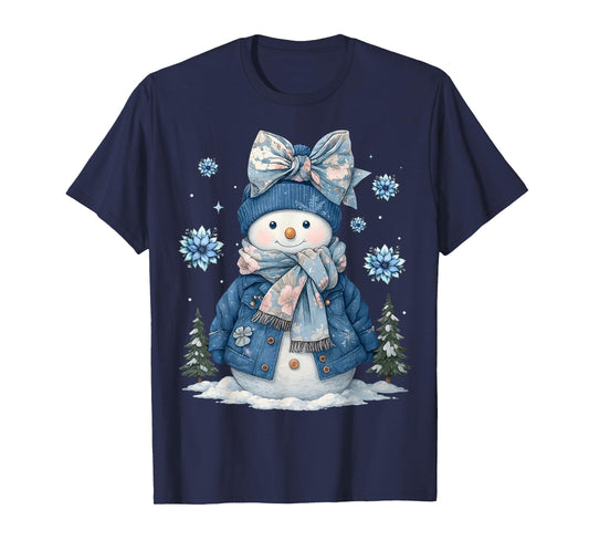 Funny Snowflake Snowman Merry Christmas Xmas Family Holiday T-Shirt