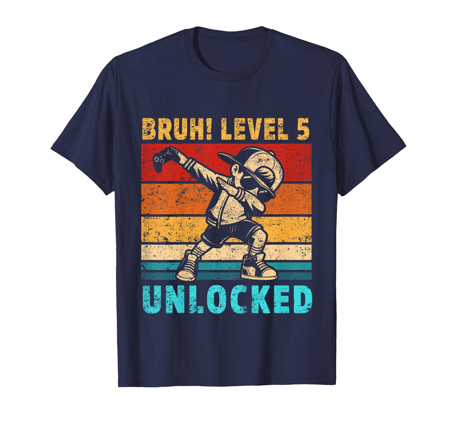 Kids 5 Year Old Birthday Dabbing Boy Bruh 5th level unlocked T-Shirt