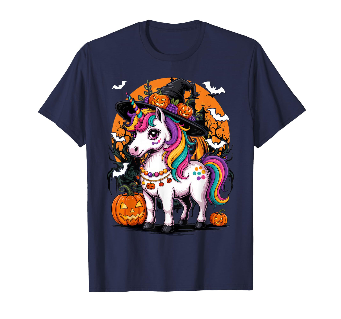 Halloween Unicorn Witch Girl T-Shirt