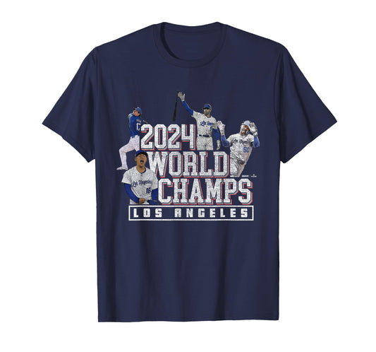 Ryno Sports 2024 World Champs LA Team 4 Players Los Angeles Baseball T-Shirt