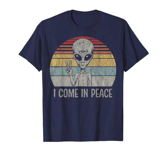 I Come In Peace Funny UFO Costume Kids Adults Funny Alien T-Shirt