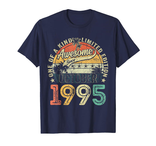 30 Years Old Awesome Since October 1995 30th Birthday Gifts T-Shirt