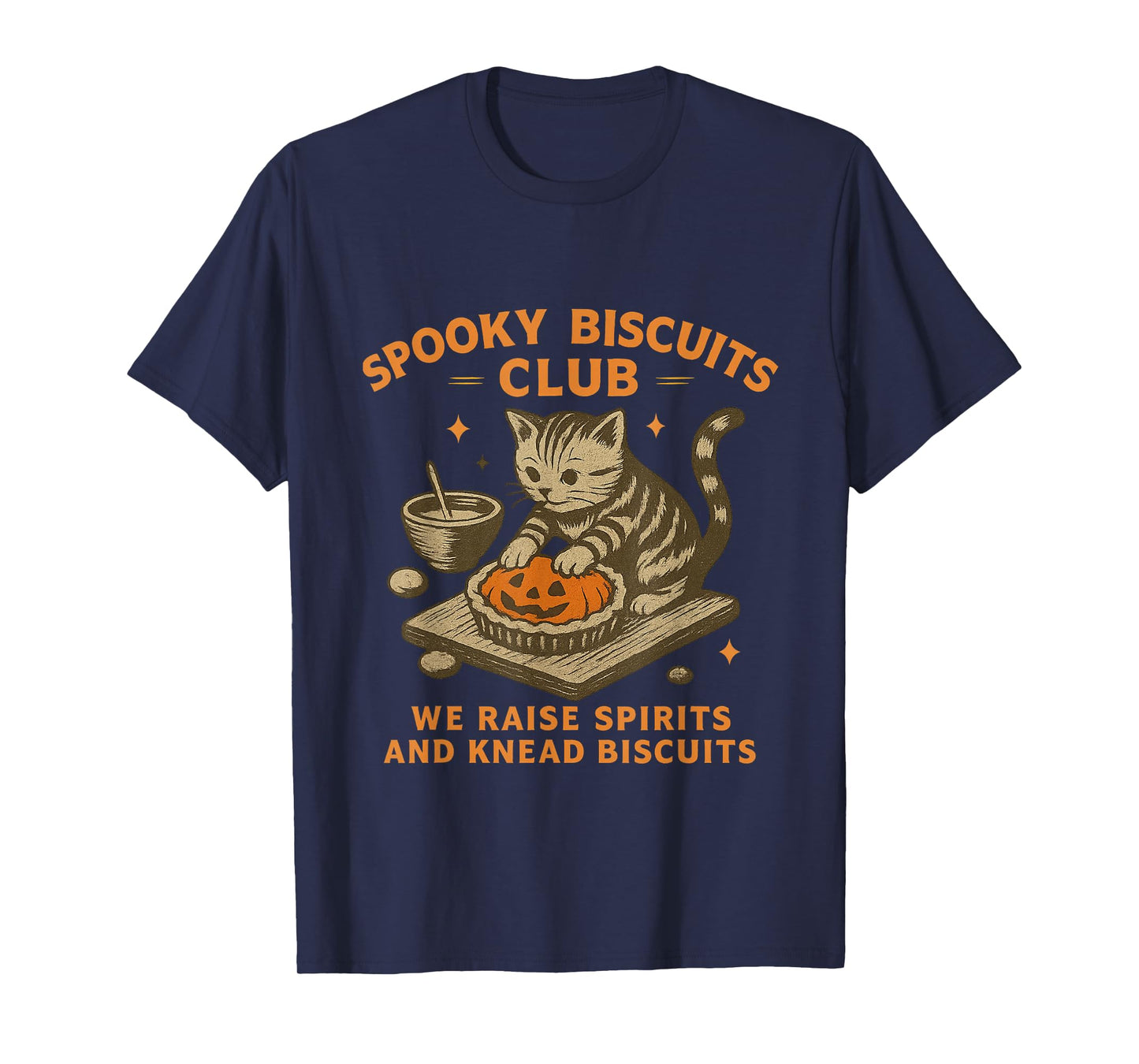 Spooky Biscuits Club Cat, Funny Cat Ghost Halloween Baking T-Shirt