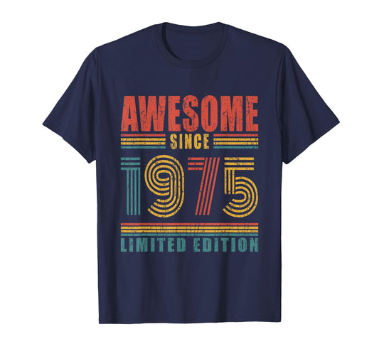 50th Birthday Awesome Since 1975 Vintage 50 Birthday T-Shirt
