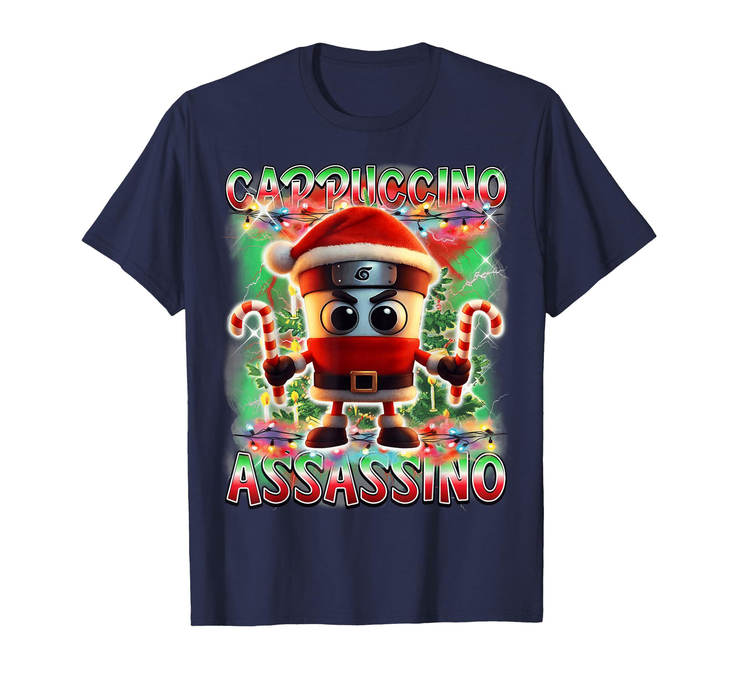 Cappuccino Assassino Santa Claus Italian Brainrot Christmas T-Shirt