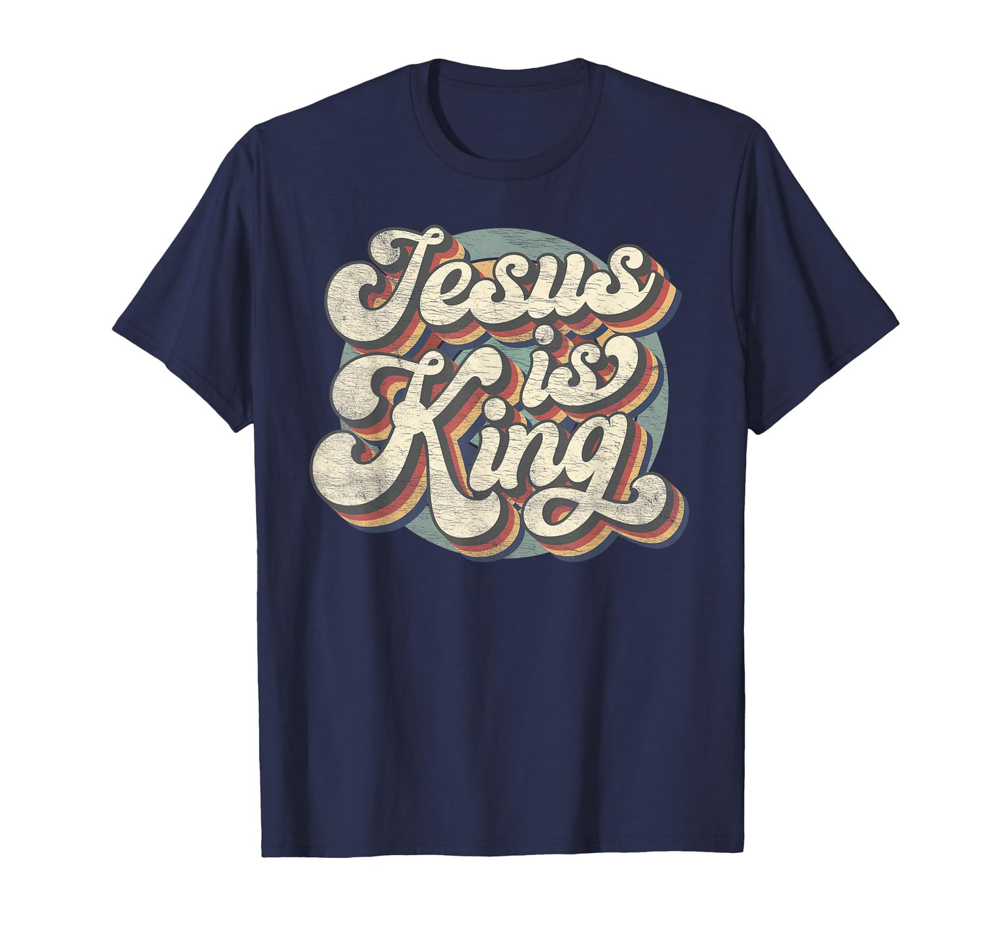 Retro Jesus Is King Christian Bible Religious Mens Womens T-Shirt
