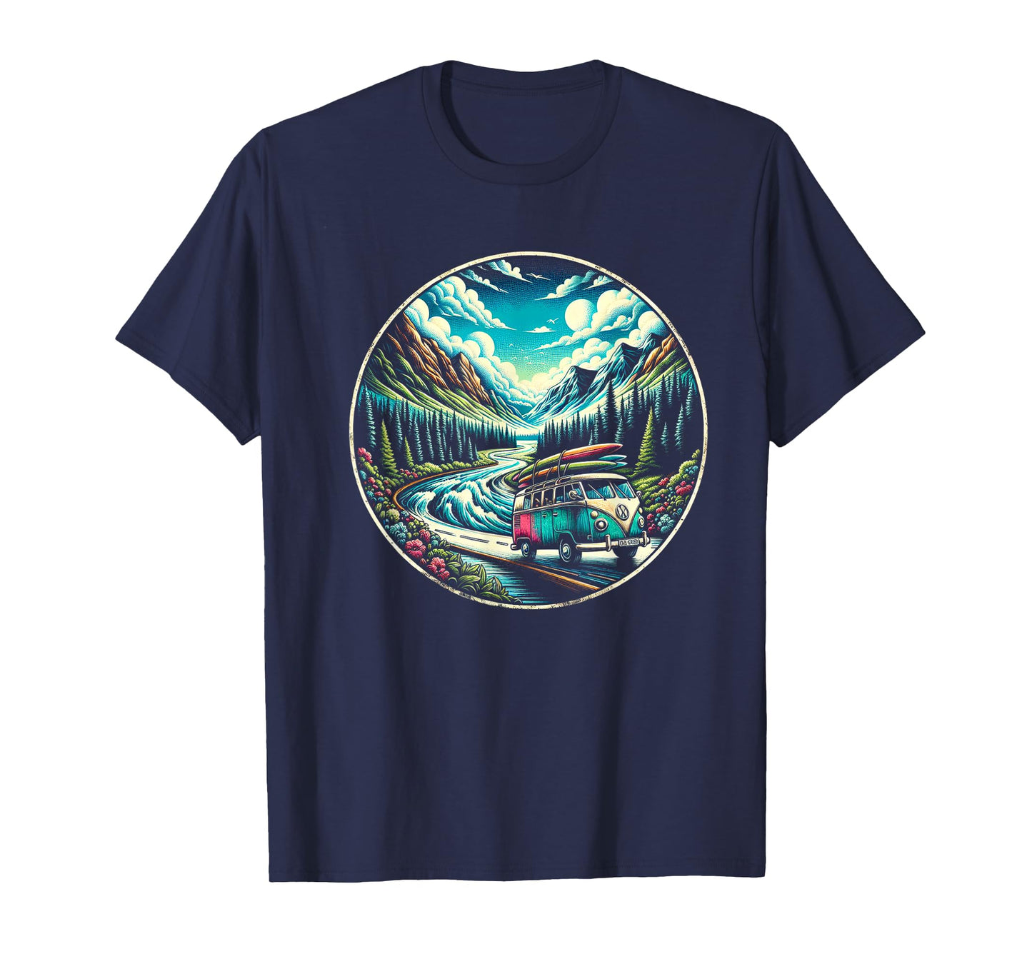 Classic Van Adventure in Scenic Mountains T-Shirt