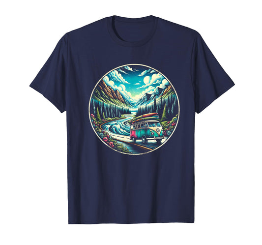 Classic Van Adventure in Scenic Mountains T-Shirt