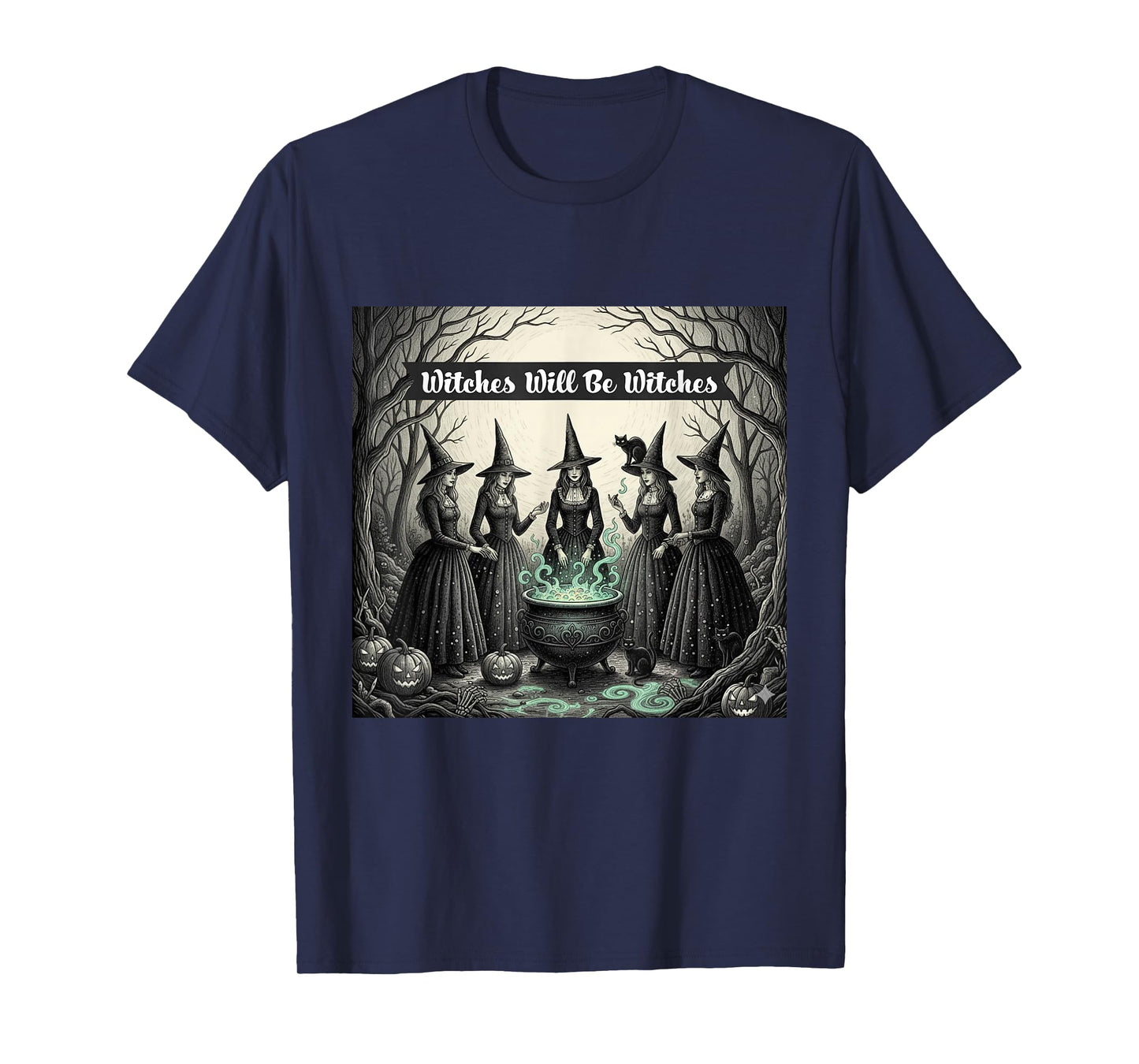 Halloween Witch Women's Tee, Spooky Gothic Design for Women T-Shirt