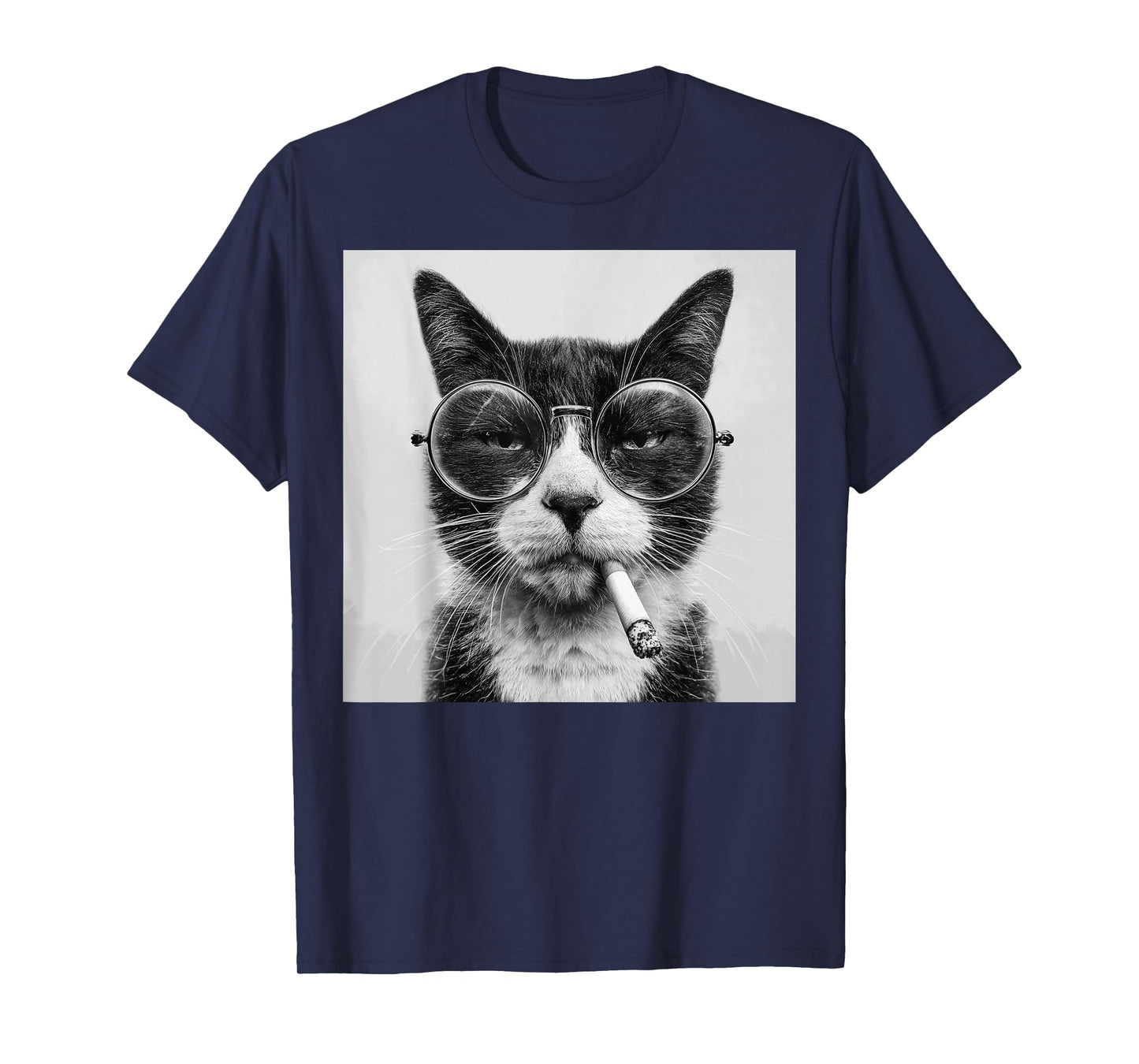 Funny Graphic Cat Smoking Adult Funny T-Shirt