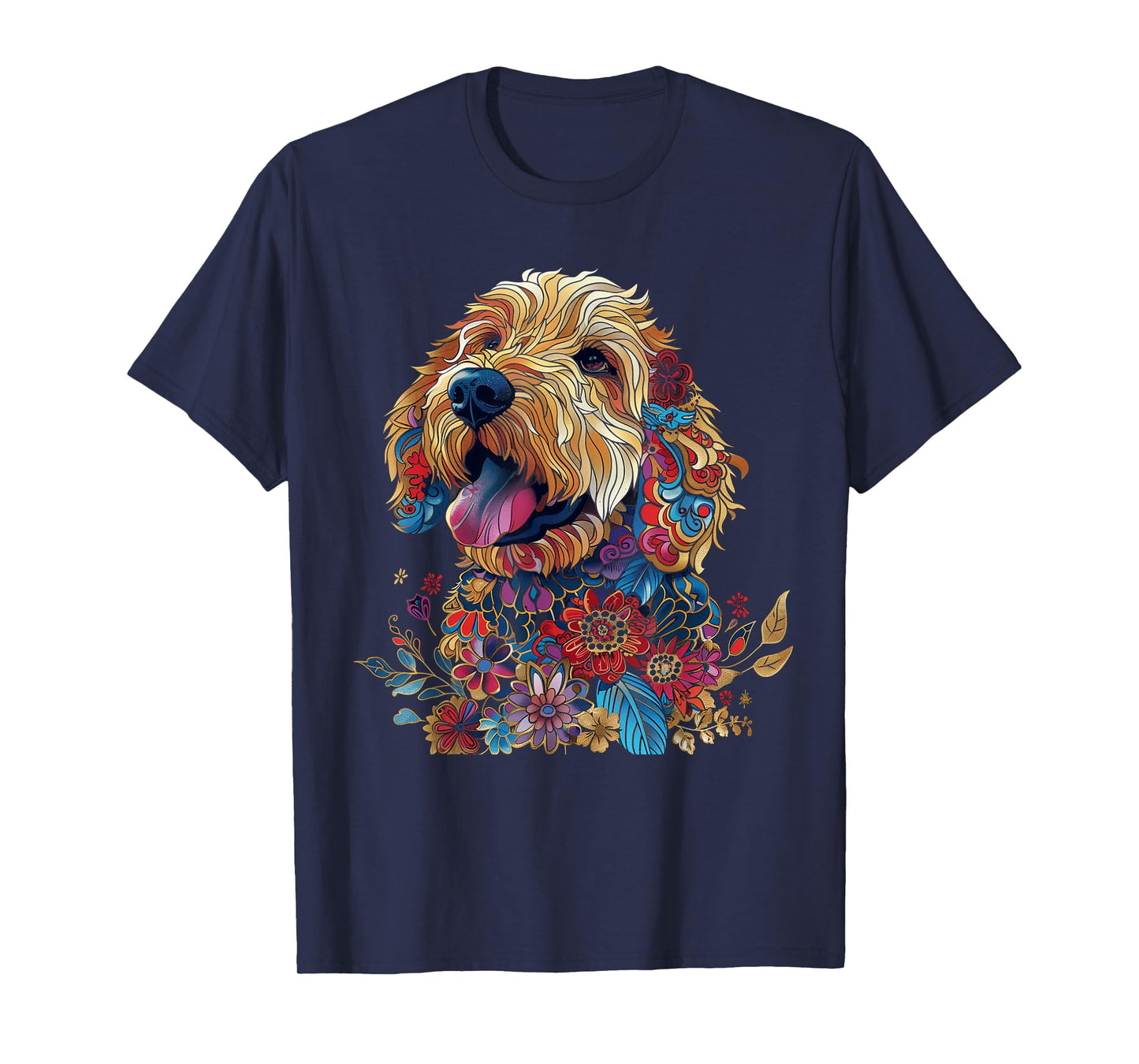 Goldendoodle Dog Lover Vintage Flower Golden Doodle Mom Dad T-Shirt