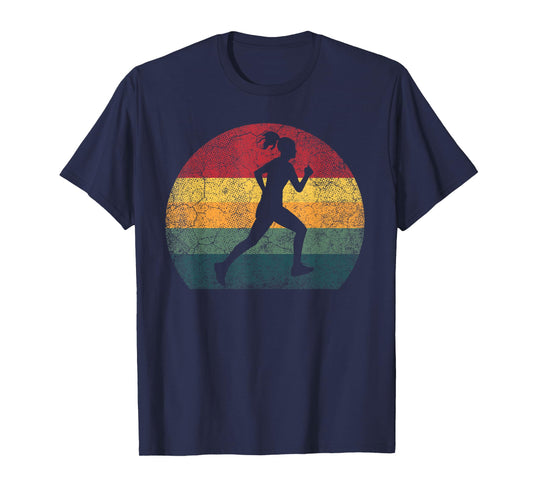 Runner Running Exercise Vintage Retro Style Girl Women Gift T-Shirt