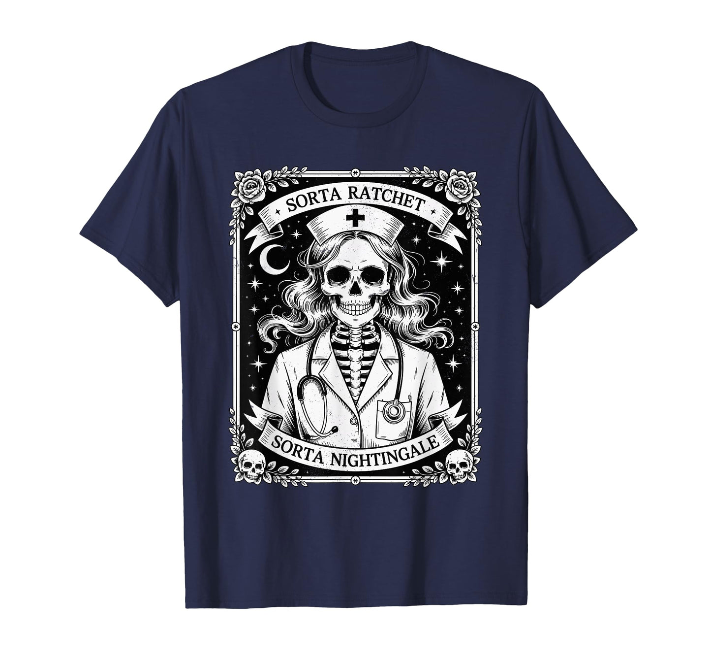 Nurse Sorta Ratchet Sorta Nightingale Tarot Card Halloween T-Shirt