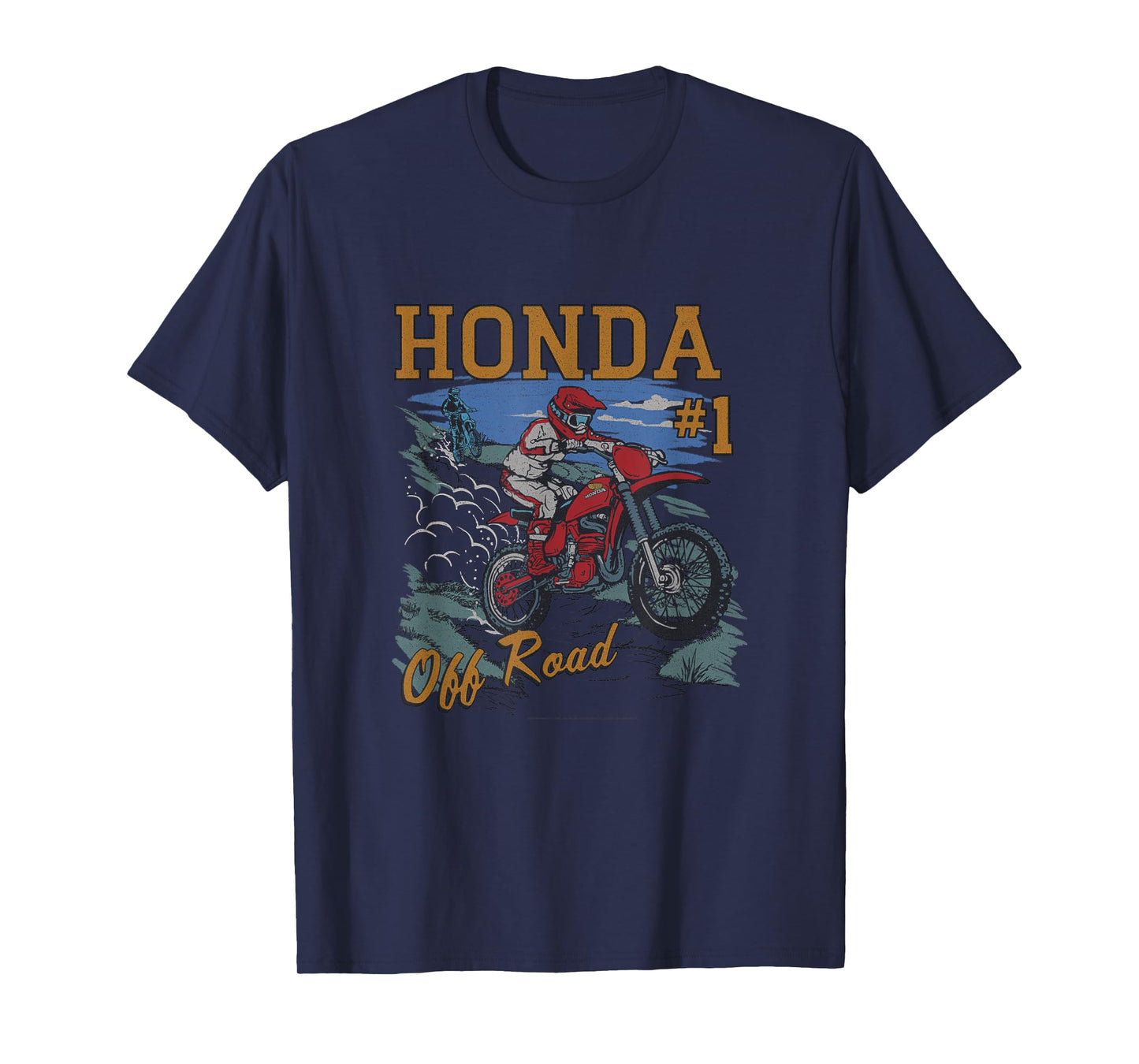 Honda Powersports # 1 Off Road Vintage Dirt Bike T-Shirt
