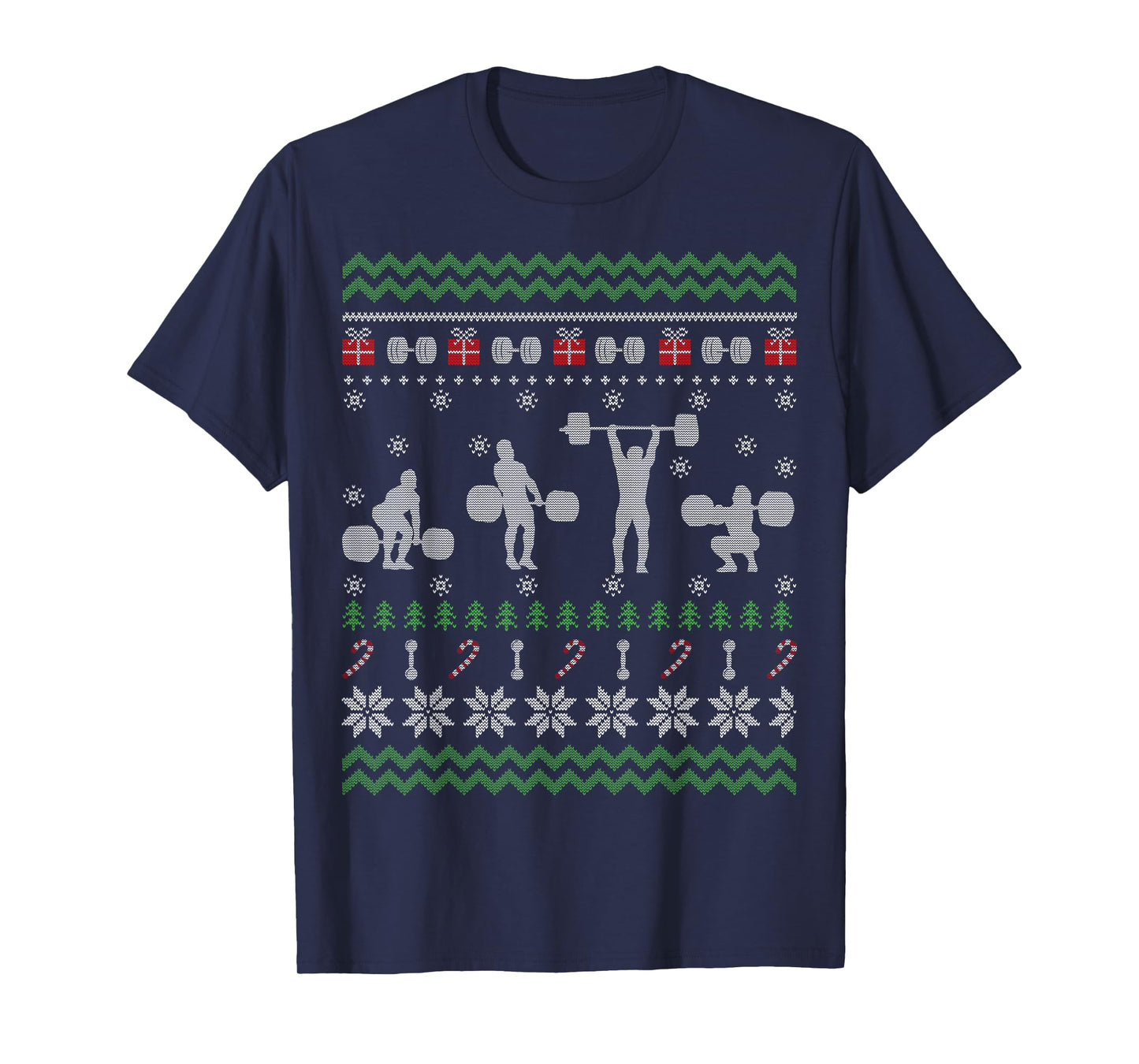 Funny Weightlifting Ugly Christmas Sweater Gift For Men T-Shirt